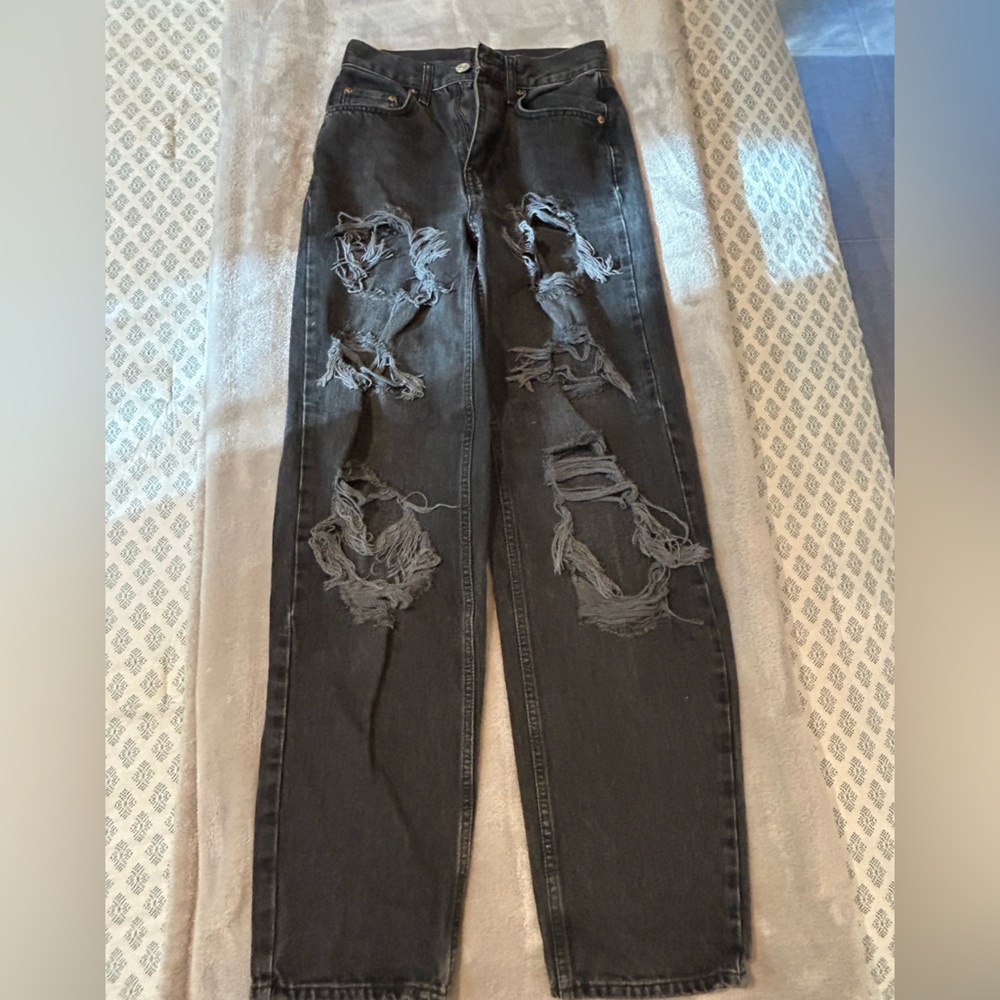 BDG High Rise Baggy Black ripped jeans